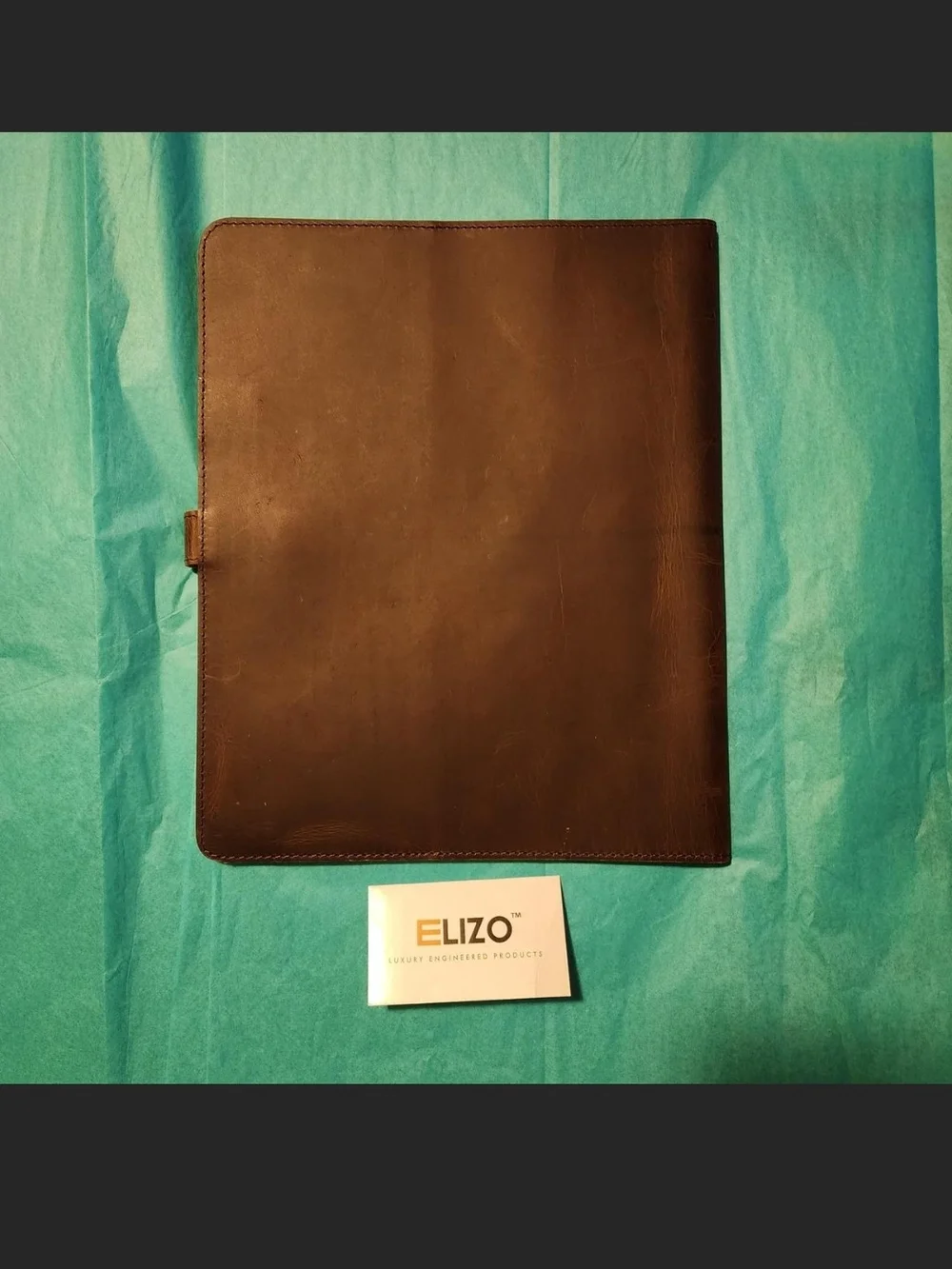Brown Leather Key & Card Holder with Snap Closure